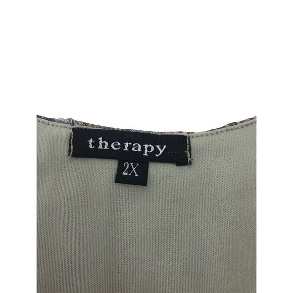 Therapy Y2K Graphic Paisley Print Top Size 2X Multicolor V-Neck Long Fairy Boho - Picture 8 of 8